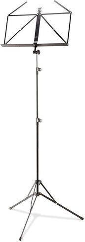 K&M - Konig & Meyer 10052.000.55 حامل موسيقى طويل القامة بحد أقصى قابل للتعديل 59 بوصة - مكتب كبير - قوي - سهل الطي - صغير الحجم - درجة احترافية للموسيقيين الدائمين - صناعة ألمانية - أسود in Kuwait