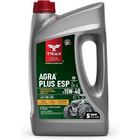 TRIAX Agra Plus ESP 15W-40 CK-4 Synthetic Blend, API Licensed, Ultra High Performance, Friction Modified Diesel Engine Oil, Agricultural Equipment (5 Quart Jug)