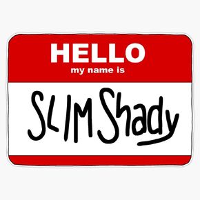 Hello My Name Is Slim Shady Bumper Sticker Window Vinyl Decal 5"