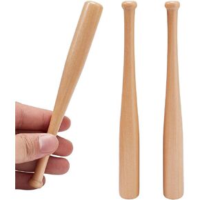 GORGECRAFT 3PCS Natural Wood Baseball Bat Mini Baseball Bats Tiny Baseball Bat Beads Baseball Stand Display Holder Home Display Decorations for Keychain Accessories Action Figures DIY Craft Projects