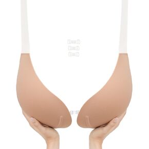 TITU Strapless Bra for Big Bust - Sticky Bra Push Up Large Breasts Backless Bra Plus Size Invisible Bra with Boob Lift Tape