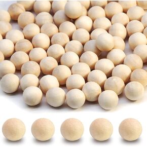 50 Pcs Round Wooden Balls 1 Inch Unfinished Wooden Spheres Natural Wood Balls for Crafts DIY(Dia 25mm)