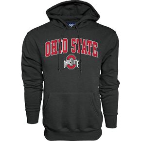 سترة بقلنسوة للرجال من Blue 84 Ohio State Buckeyes ذات قلنسوة داكنة منقطّة مقوسة، أوهايو State Buckeyes Dark Heather، مقاس متوسط