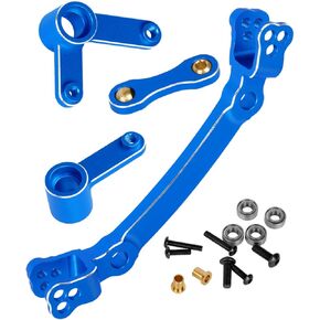 RC Steering Bellcrank Upgrades Part for 1/10 Granite/Senton/Typhon 4x4 3S BLX(Mega 550),Big Rock 4x4 3S BLX,Outcast/Kraton 4x4 4S BLX,Alloy Steering Link & Steering Bellcrank,Navy Blue