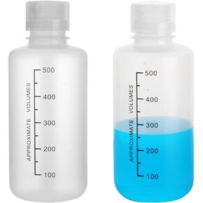 Laboratory Grade Polypropylene Wide Mouth,Rigid Plastic Reagent Bottle with Screw Cap and Graduations,Designed for Laboratories,Classrooms,or Storage at Home (8ML 1/4oz 12pcs)