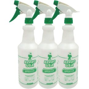 24 oz Empty Spray Bottle Plastic, Commercial Household Water Sprayer Cleaning Solutions, No Leak and Clog, Bleach/Vinegar/BBQ/Rubbing Alcohol Safe, Squirt Bottles Measurements, Red, 3 Pack