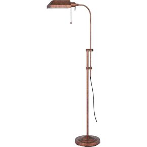 Cal Lighting BO-117FL-AB Floor Lamp Pharmacy Collection with Adjust Pole in Antique Brass Finish