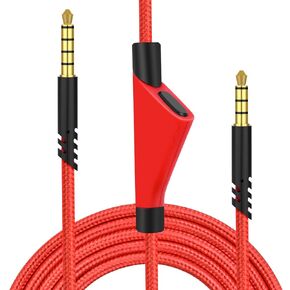 Replacement A10 A40 A30 Cable for Connect Astro A10 Astro A40 Gaming Headset to PS4 Controllers, Smartphone,MixAmp,PCs and Macs with 3.5mm Aux Jack(2M,Red with Mute Function)