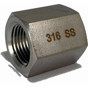 316 Stainless Steel 1/8 Inch NPT Female Thread Hex End Cap for Air, Liquid, Water, Oil or Hydraulic Fitting - Industrial Air Tool Hose or Pipe Connections 316SS