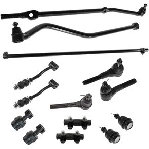 TRQ 13 Piece Steering & Suspension Kit Ball Joints Tie Rods End Links for Jeep Cherokee Comanche