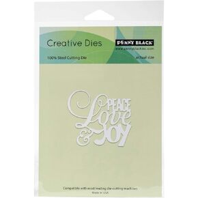 Penny Black Creative Metal die, 51-267,Peace Love and Joy