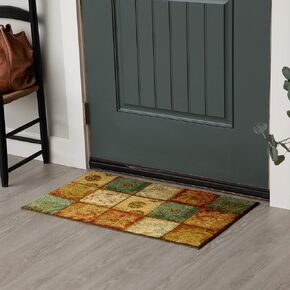 Mohawk Home Patchwork Panel Transitional Geometric, Ornamental Dark Brown 2' 6" x 3' 10" Area Rug Perfect for Living Room, Dining Room, Office