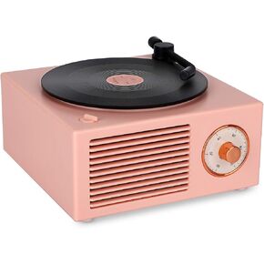 Old Fashioned Classic Style Bluetooth Speaker Cute Blue Look Creative Vinyl Record Player Gift for Girls Bass Enhancement Loud Volume Black Glue Speaker by Benzama in Saudi Arabia