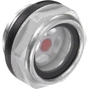 Air Compressor Oil Sight Glass, | G1/2 Male Thread | Aluminum Hex Head Oil Liquid Level Indicator Glass Window - (Applications: for Gearbox Fittings), 1-Piece