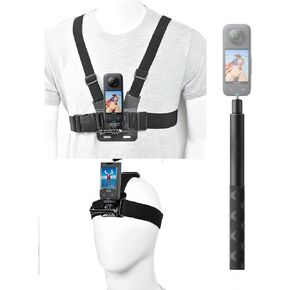 Fotoleey Camera Bicycle Mount Kit Bicycle Mount Chest Strap Mount+ Handlebar Mount for GoPro Hero 12, Hero 11, Hero 10, Ace Pro, Ace