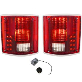 United Pacific Sequential LED Tail Lamp Set With Trim and LED Flasher 1973-87 Chevy and GM Truck