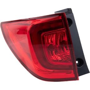 TRQ Left Rear Tail Light Assembly Drivers Side Compatible with 2016-2018 Honda Pilot HO2804107