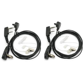 BAOFENG 2 Pin PTT Covert Acoustic Tube Earpiece Headset with Mic Compatible UV-5R BF-888S Series Two Way Radio Walkie Talkies(2 Pack)