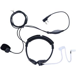 Throat Mic Headset and Earpiece Acoustic Tube Earbud Walkie Talkie with Finger PTT Headphone for Baofeng UV-5R UV-82HP BF-888S BF-F8HP AR-152 Archsell AR-5 AR-6 Kenwood TK-2312 NX-1300