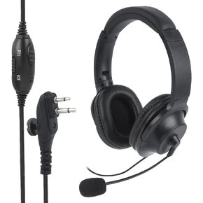 Noise Cancelling Overhead Headset with Boom Mic PTT for Hytera BD502 BD502i BD552i PD502 PD502i PD402i PD482i PD562i HYT TC-508 TC-580 RCA RDR2500 Walkie Talkie