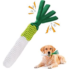 Dog Rope Toy, Tug of War Dog Toy, Cute Carrot Dog Toy with Crinkle Paper Tags
