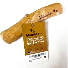 Woodies Dog Chews™ Toys - All Natural, Coffee Wood, Safe, Healthy, Fun, Multiple Sizes - (S)