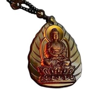 Crystal Orgone Godness Glazed Amulet,White Tara Manjushri Buddha Crystal Pendant Buddha Amulet Gemstones Necklace(Amitabha,Chain 65cm)
