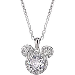 Kokoma Cute Mouse Pendant Necklace for Women Girls 925 Strling Silver Charm Choker Necklaces Link Chain Adjustable Dainty Jewelry for Valentines Day