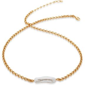 غير النظامية اللؤلؤ قلادة قلادة لؤلؤة واحدة 18K مطلية بالذهب حساسة خمر Y2k المختنق قلادة مجوهرات للنساء الفتيات in Kuwait