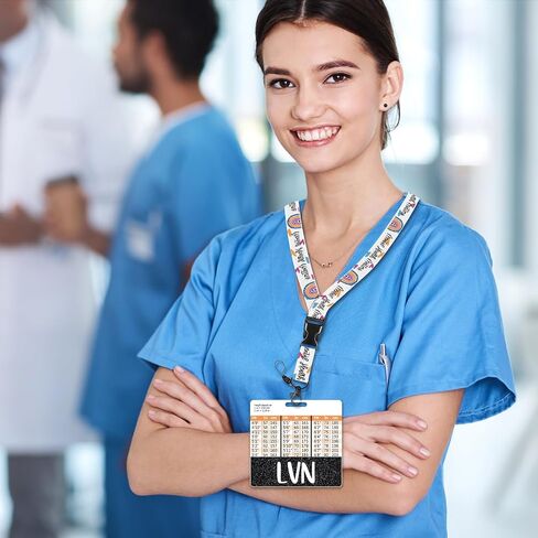 Plifal LVN Badge Buddy Card Holder Nursing Accessories Licensed Vocational Nurse Horizontal ID Name Identification Tags Nurse Work W Height & Weight Conversion Charts in Saudi Arabia