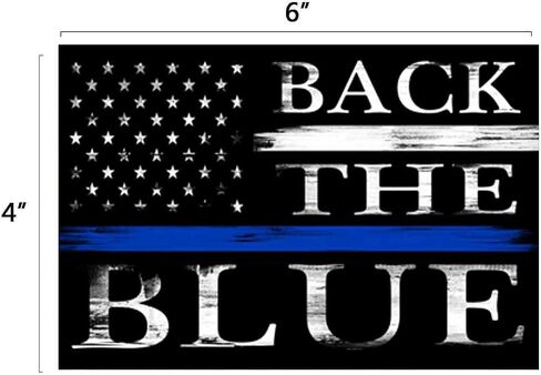 2 Pcs Back The Blue Bumper Sticker,Police Thin Blue Line Flag Blue Lives Matter Decal Honoring Law Enforcement Officers Sticker for Trucks Window Laptop Waterproof Décor 6X4 in(Heart) in Saudi Arabia