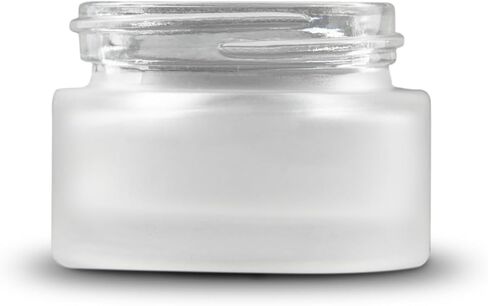 The Bottle Depot - 24 Pack - 0.5 oz Glass Jars with Black Lids - Clear Frosted - 41-400 Neck Finish - UV Rays Protection in Saudi Arabia