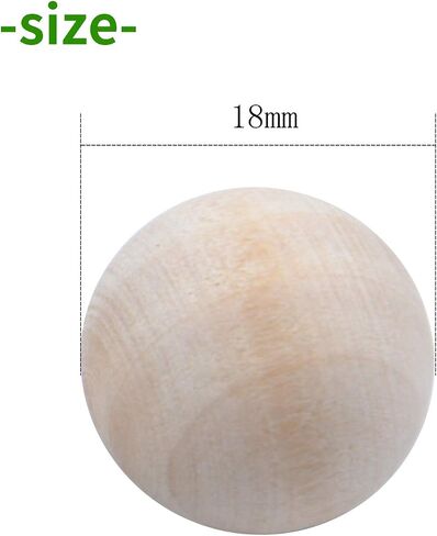Natural Wooden Balls, 50 Pieces Unfinished Round Wood Mini Wood Craft Balls for DIY Jewelry Making Art Design - 25mm Diameter in Saudi Arabia