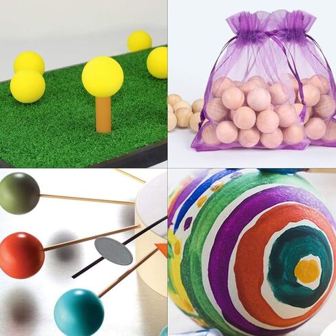Natural Wooden Balls, 50 Pieces Unfinished Round Wood Mini Wood Craft Balls for DIY Jewelry Making Art Design - 25mm Diameter in Saudi Arabia