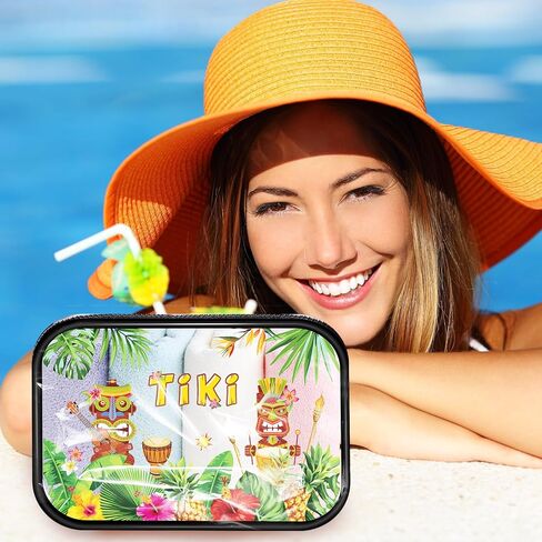Capoda 6 Pcs Hawaiian Clear Toiletry Bags Transparent Aloha Cosmetic Bag Hello Summer Makeup Bag Waterproof PVC Tiki Beach Travel Pouch for Men Women Business Bathroom Organizer, 6 Styles in Saudi Arabia