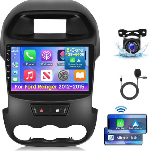 [8 Core 4+64G] Android 13 Car Radio for Ford Ranger 2012-2015 with Wireless Carplay and Android Auto - 9 Inch IPS 1280 * 720 Touchscreen Car Stereo - DSP 32EQ / WiFi/GPS + AHD Backup Camera in Saudi Arabia