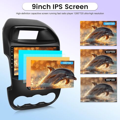 [8 Core 4+64G] Android 13 Car Radio for Ford Ranger 2012-2015 with Wireless Carplay and Android Auto - 9 Inch IPS 1280 * 720 Touchscreen Car Stereo - DSP 32EQ / WiFi/GPS + AHD Backup Camera in Saudi Arabia