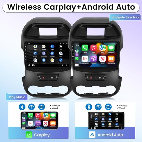 [8 Core 4+64G] Android 13 Car Radio for Ford Ranger 2012-2015 with Wireless Carplay and Android Auto - 9 Inch IPS 1280 * 720 Touchscreen Car Stereo - DSP 32EQ / WiFi/GPS + AHD Backup Camera in Saudi Arabia