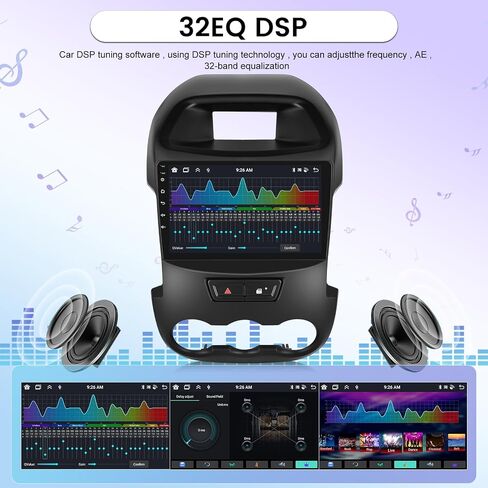 [8 Core 4+64G] Android 13 Car Radio for Ford Ranger 2012-2015 with Wireless Carplay and Android Auto - 9 Inch IPS 1280 * 720 Touchscreen Car Stereo - DSP 32EQ / WiFi/GPS + AHD Backup Camera in Saudi Arabia