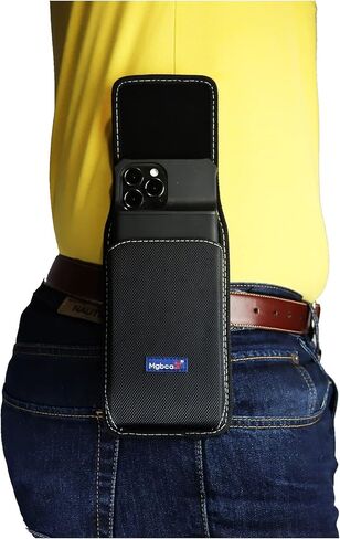 جراب هاتف Zerolemon iPhone 15 Pro Max، 14 13,12، 11 من النايلون، حامل حزام هاتف متين، مع مشبك حزام ثابت، إغلاق مغناطيسي، لحافظة بطارية Zerolemon المتوافقة (أسود - عمودي) in Kuwait