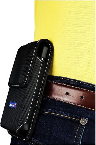 جراب هاتف Zerolemon iPhone 15 Pro Max، 14 13,12، 11 من النايلون، حامل حزام هاتف متين، مع مشبك حزام ثابت، إغلاق مغناطيسي، لحافظة بطارية Zerolemon المتوافقة (أسود - عمودي) in Kuwait