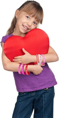 FEPITO 35 قطعة من سوار المعصم المطاطي لعيد الحب من السيليكون أساور مطاطية للحفلات المفضلة ومستلزمات الهدايا المدرسية in Kuwait