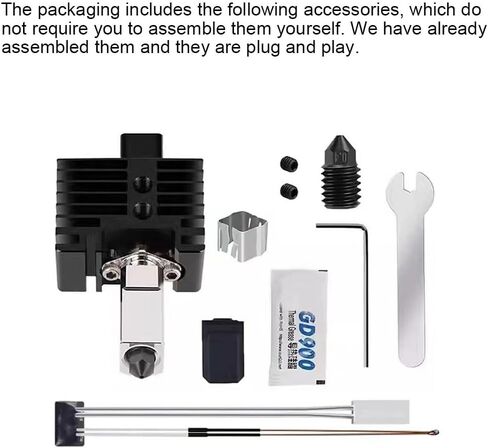 Hotend for Lab P1P P1S رأس الطباعة 24V 48W خرطوشة سخان السيراميك NTC 100K الثرمستور القابل للإزالة 0.4 مم فوهة فولاذية صلبة مستشعر درجة الحرارة العالية مجموعة أنبوب التدفئة استبدال مفتاح الربط in Kuwait