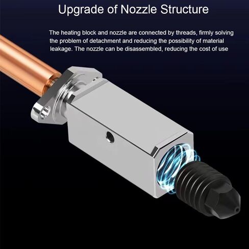 Hotend for Lab P1P P1S رأس الطباعة 24V 48W خرطوشة سخان السيراميك NTC 100K الثرمستور القابل للإزالة 0.4 مم فوهة فولاذية صلبة مستشعر درجة الحرارة العالية مجموعة أنبوب التدفئة استبدال مفتاح الربط in Kuwait
