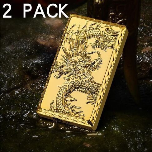 2 Pack Bronze Dragon Butane Lighter, Fun Torch Cool,Refillable and Adjustable, Jet Torch Flame Windproof Lighters,BBQ Candles Kitchen in Saudi Arabia