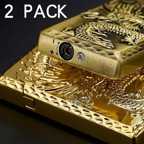 2 Pack Bronze Dragon Butane Lighter, Fun Torch Cool,Refillable and Adjustable, Jet Torch Flame Windproof Lighters,BBQ Candles Kitchen in Saudi Arabia