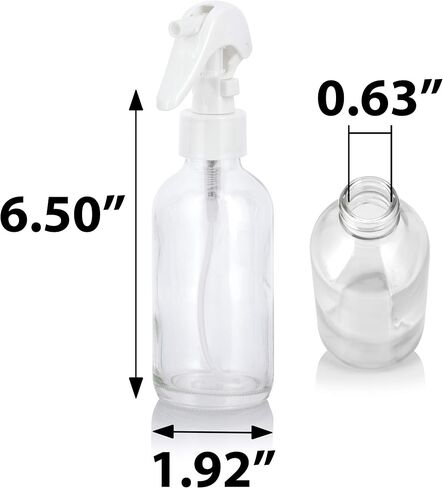 JUVITUS 4 oz Clear Glass Boston Round Bottle with White Trigger Spray (6 pack) in Saudi Arabia