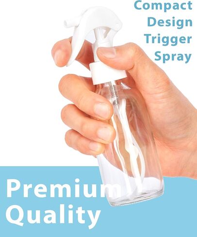 JUVITUS 4 oz Clear Glass Boston Round Bottle with White Trigger Spray (6 pack) in Saudi Arabia