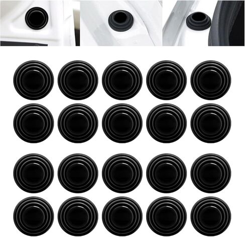 20 PCS Car Door Shock Anti-Shock Pad, Shock Absorbing Buffer Sound Cushion, Car Door Impact Absorber, Suitable for Most Cars (Black) in Saudi Arabia