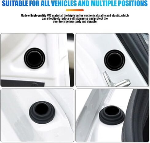 20 PCS Car Door Shock Anti-Shock Pad, Shock Absorbing Buffer Sound Cushion, Car Door Impact Absorber, Suitable for Most Cars (Black) in Saudi Arabia